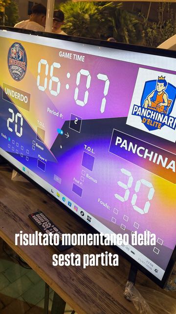 Tabellone della sesta partita